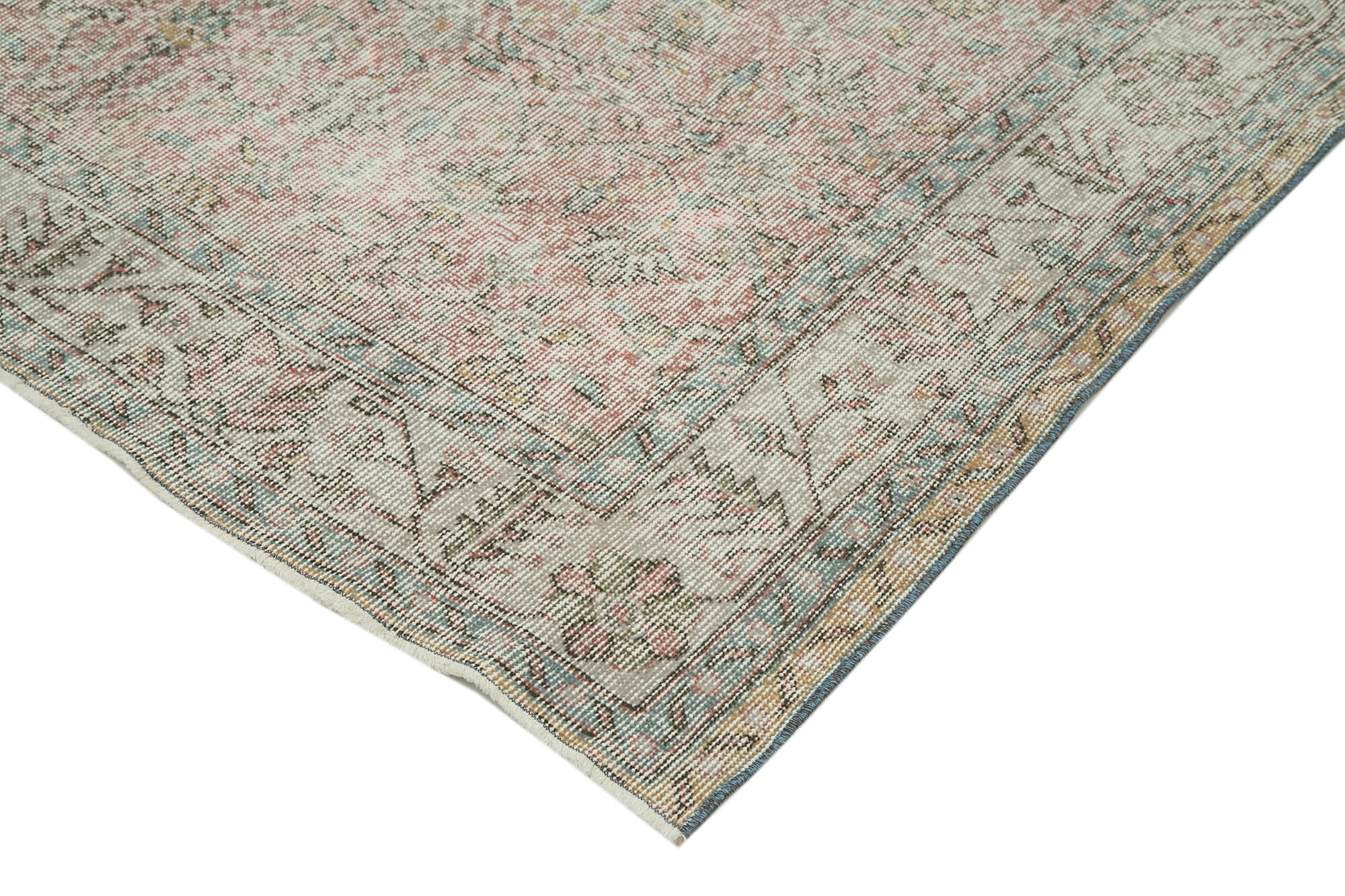 Handmade Wool Area Rug - Overdyed Grey Carpet | Vintage Cotton Rug 5'3" x 9'4"