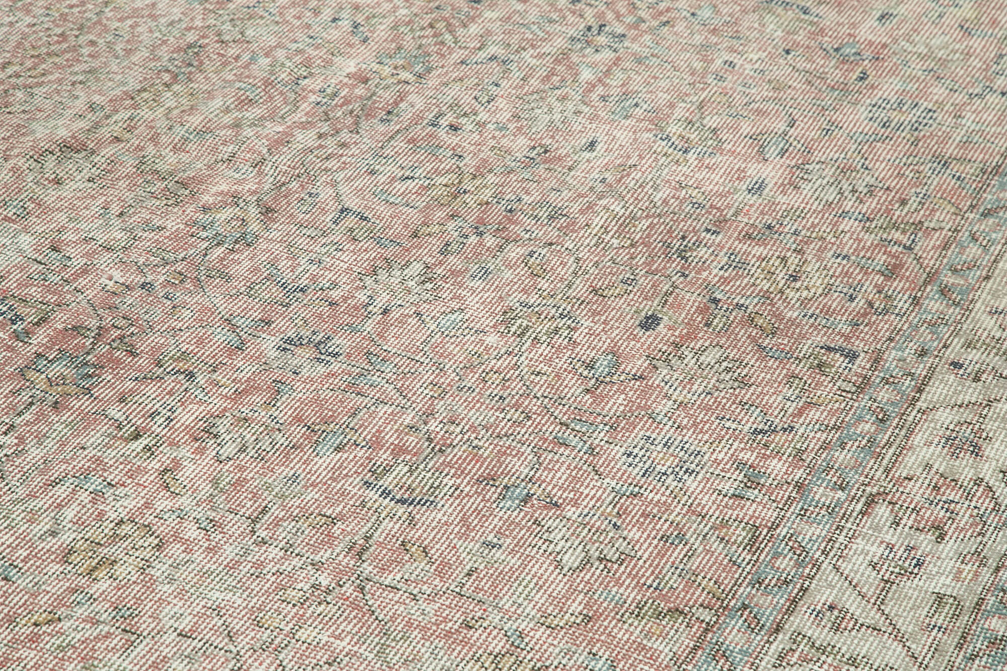 Handmade Wool Area Rug - Overdyed Grey Carpet | Vintage Cotton Rug 5'3" x 9'4"