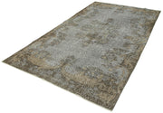 Handmade Vintage Area Rug – Overdyed Wool Rug, Grey 5'3''x9'2'' Classic Living Room