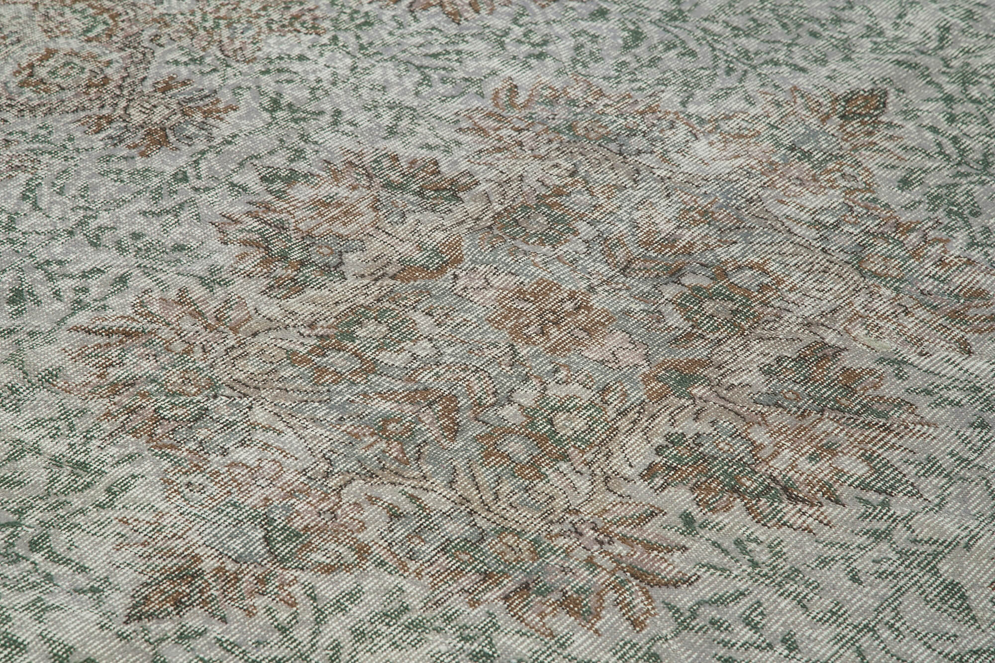 Handmade Vintage Area Rug – Overdyed Grey Wool & Cotton, Turkish Hand Knotted Carpet 5'9''x9'
