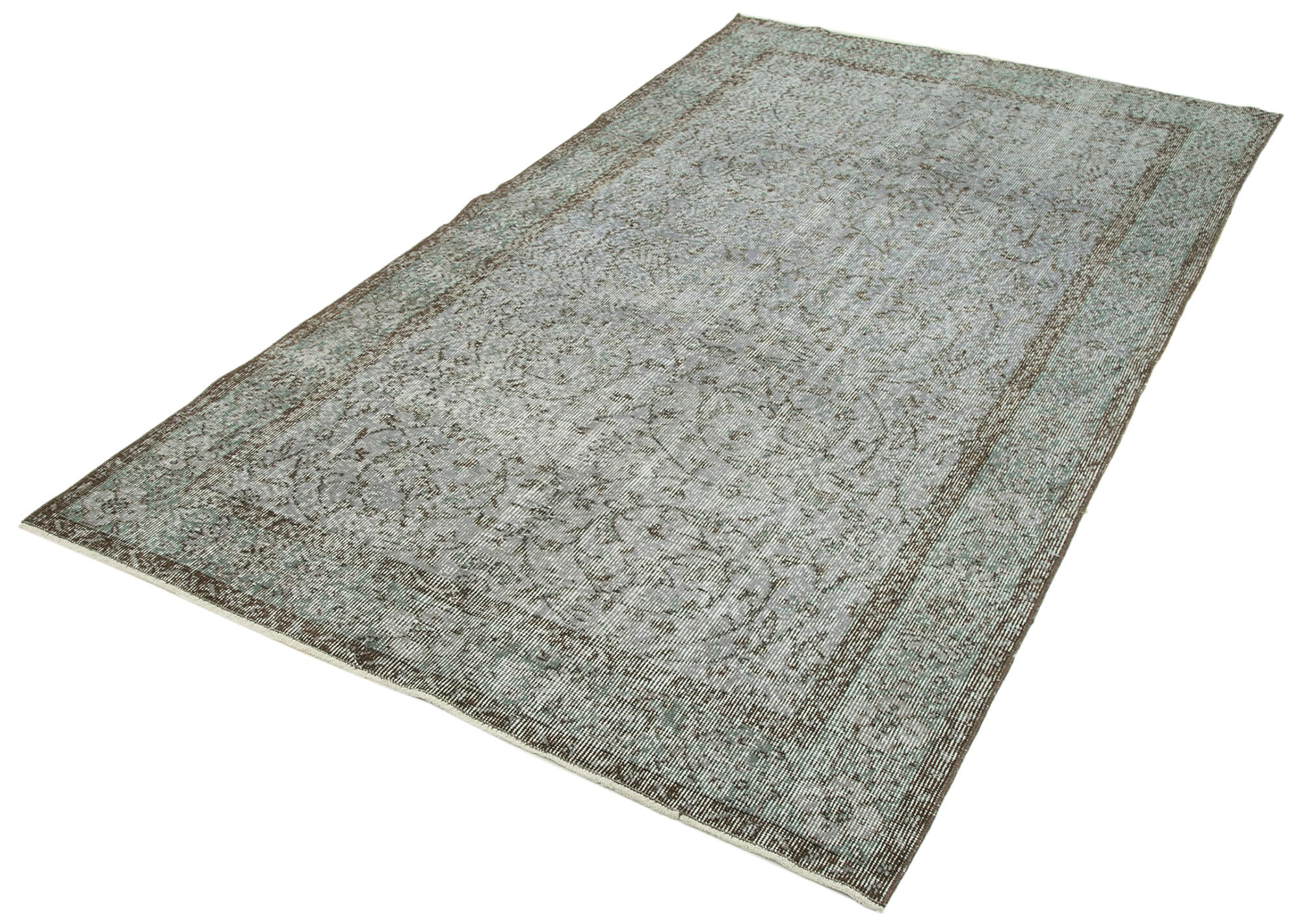 Handmade Vintage Area Rug – Overdyed Wool Rug 4x8 | Turkish Cotton Wool Carpet