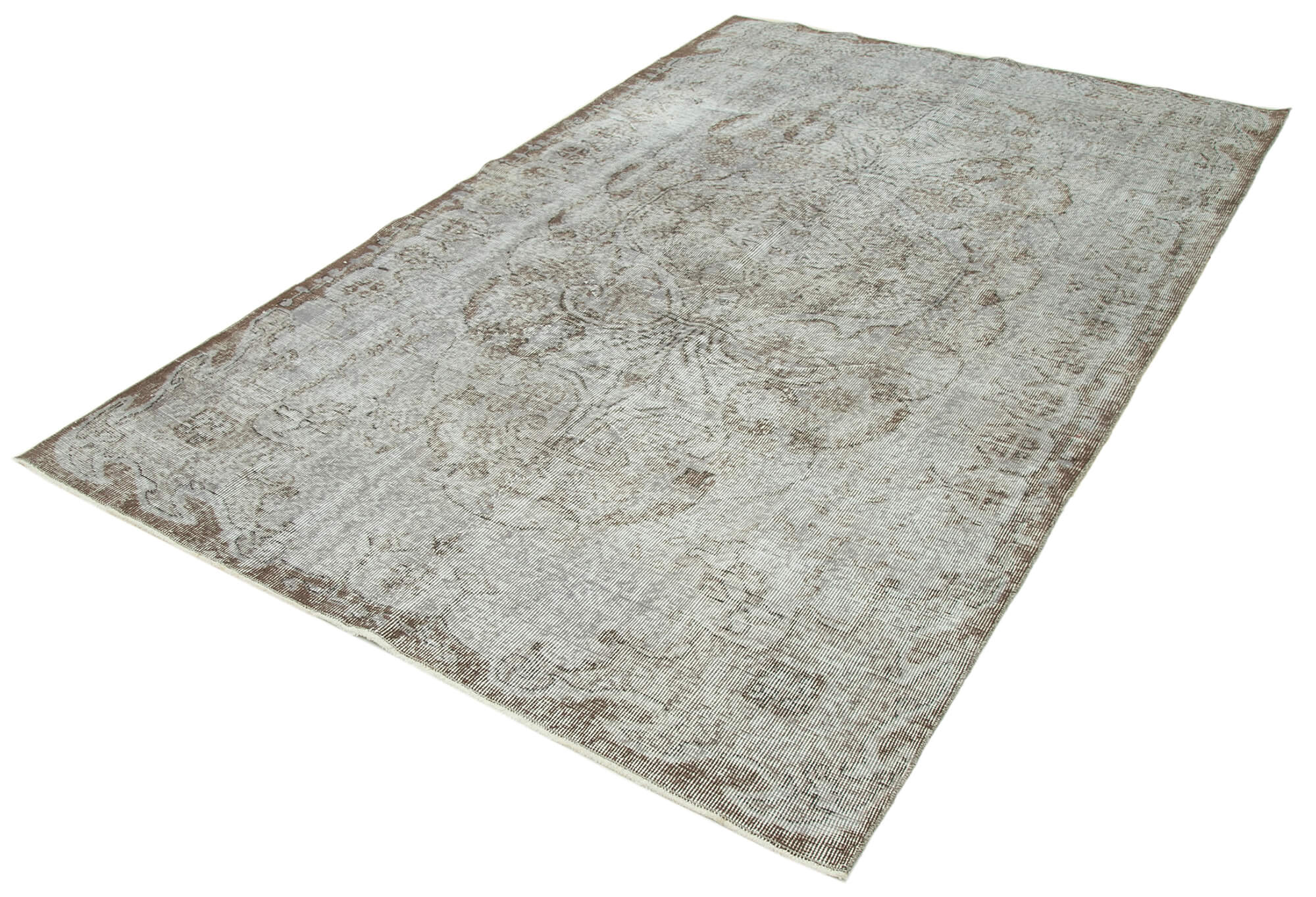 Handmade Area Rug - Overdyed Vintage Cotton Wool Carpet 5'4'' x 8'6''