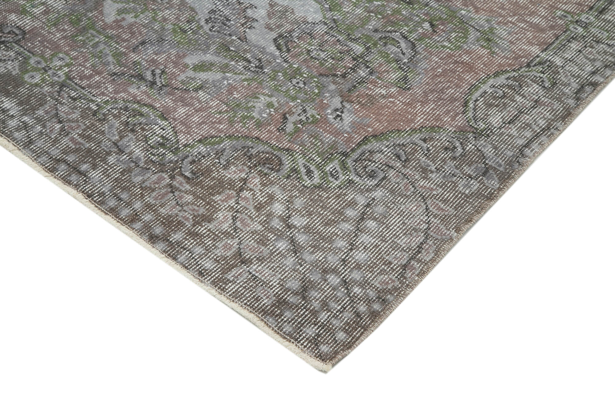 Handmade Vintage Area Rug – Overdyed Blue Wool Cotton Blend 5'6''x8'11''