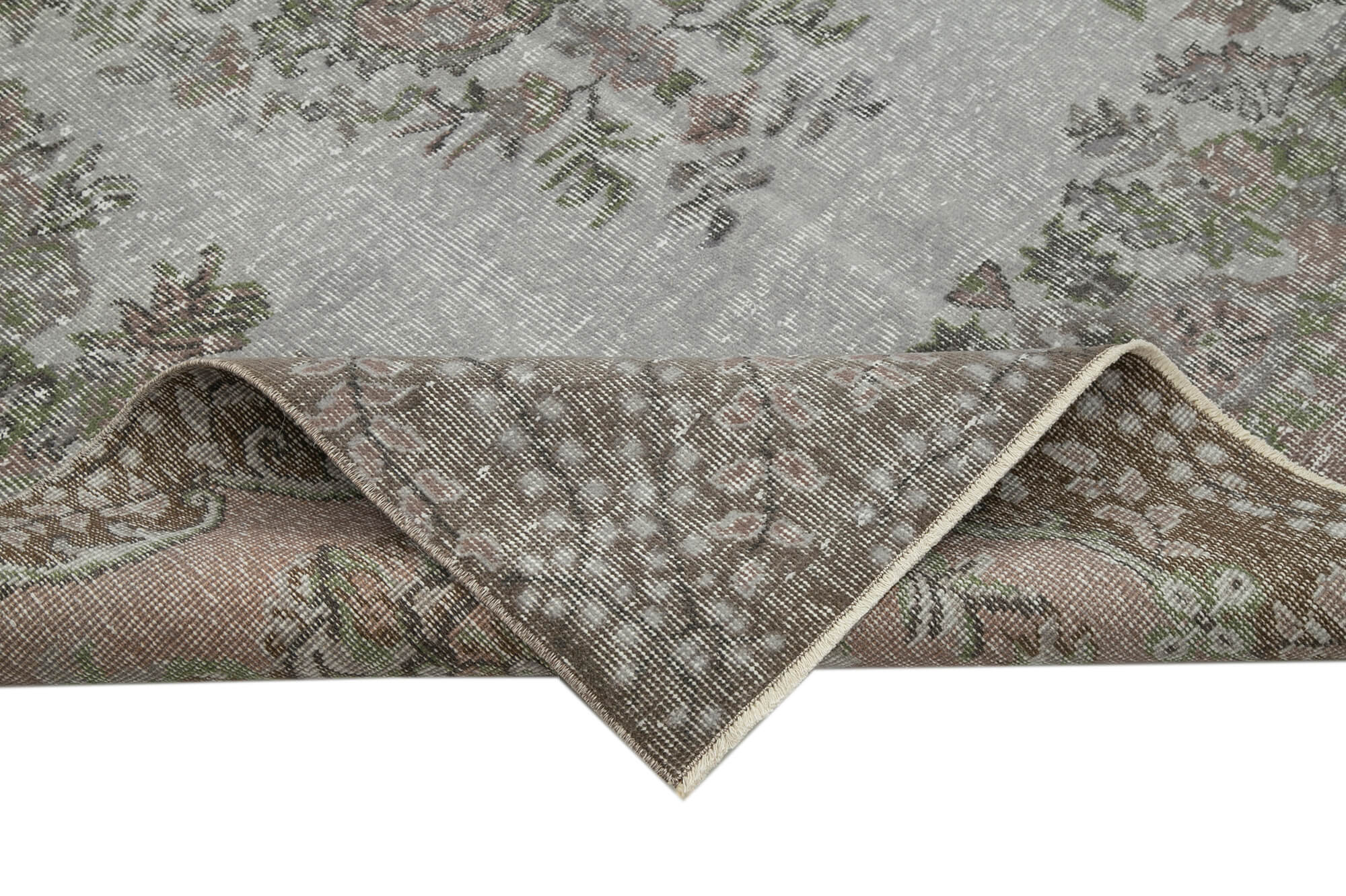 Handmade Vintage Area Rug – Overdyed Blue Wool Cotton Blend 5'6''x8'11''