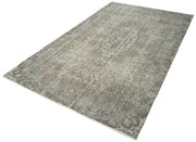 Handmade Vintage Area Rug | Overdyed Wool Rug - Grey Vintage Carpet 5'3''x9'1''