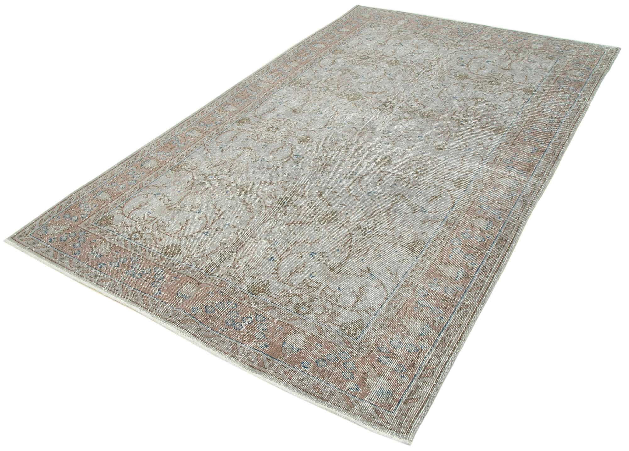 Handmade Vintage Area Rug – Overdyed Wool Rug | Turkish Cotton Wool Carpet 5'5''x8'8''