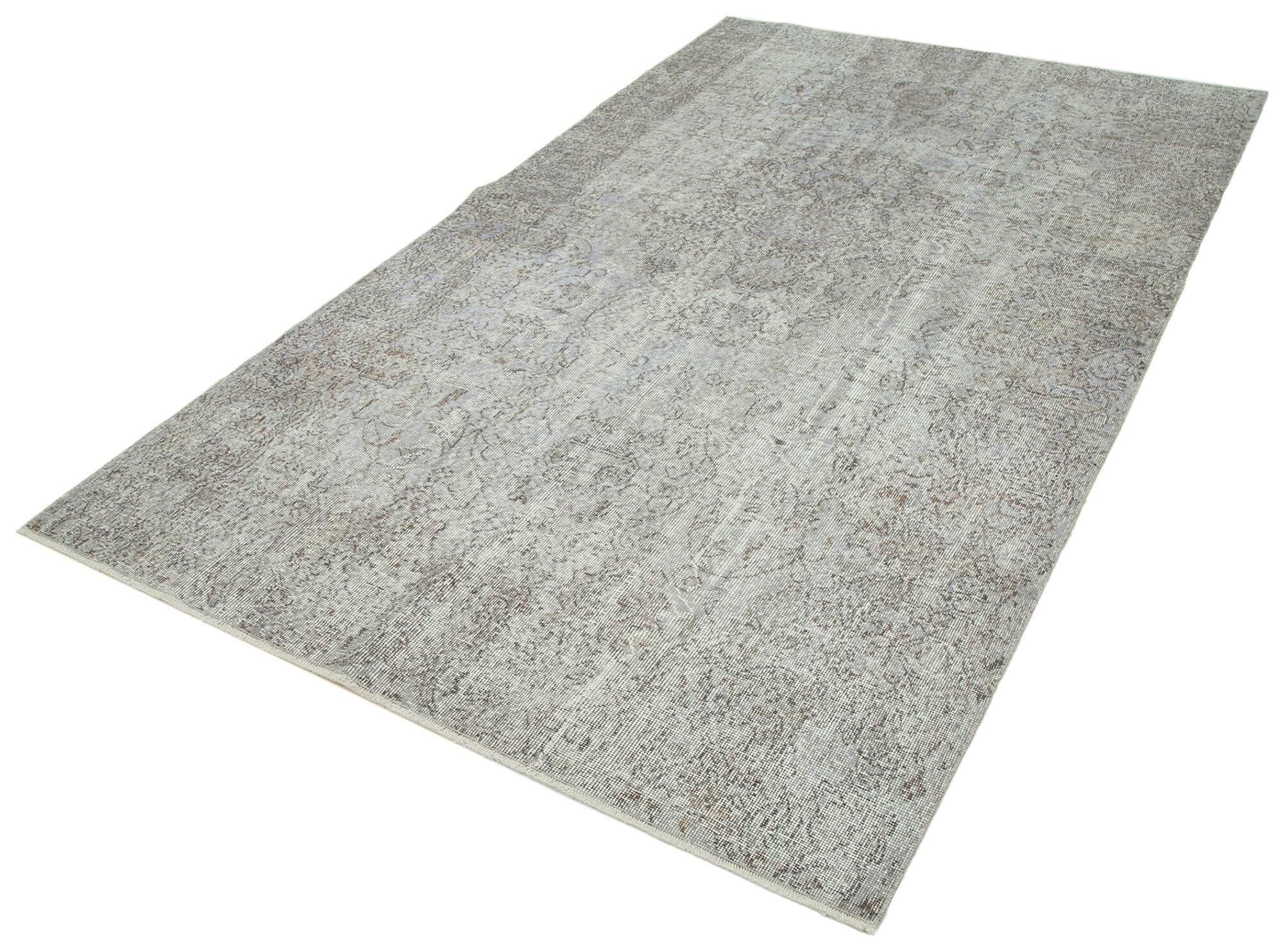 Handmade Vintage Area Rug – Overdyed Wool Rug With Soft Cotton Weave 5'4''x8'8''
