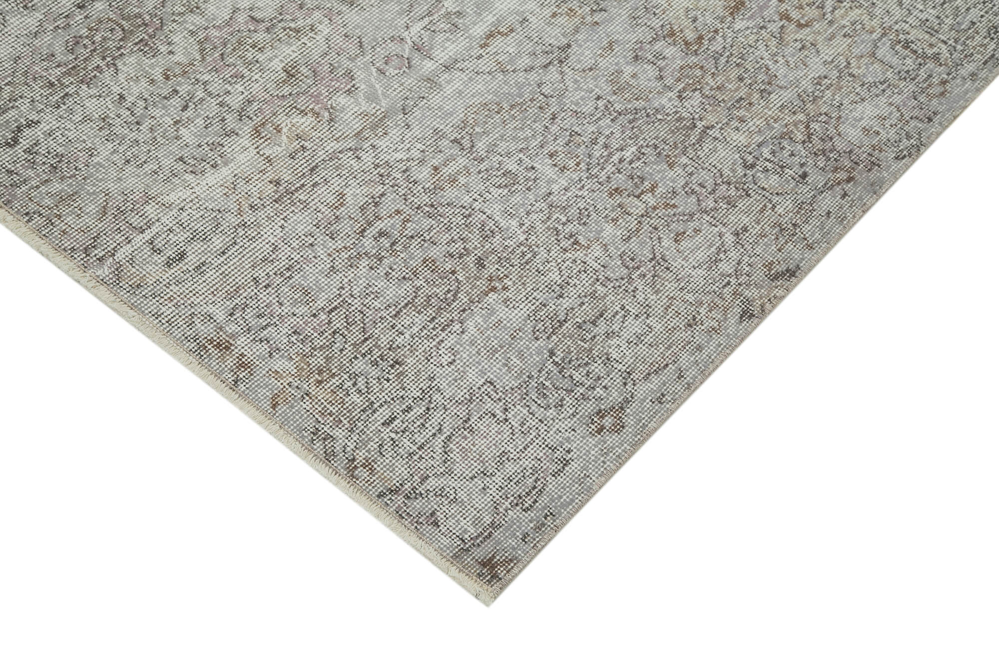 Handmade Vintage Area Rug – Overdyed Wool Rug With Soft Cotton Weave 5'4''x8'8''