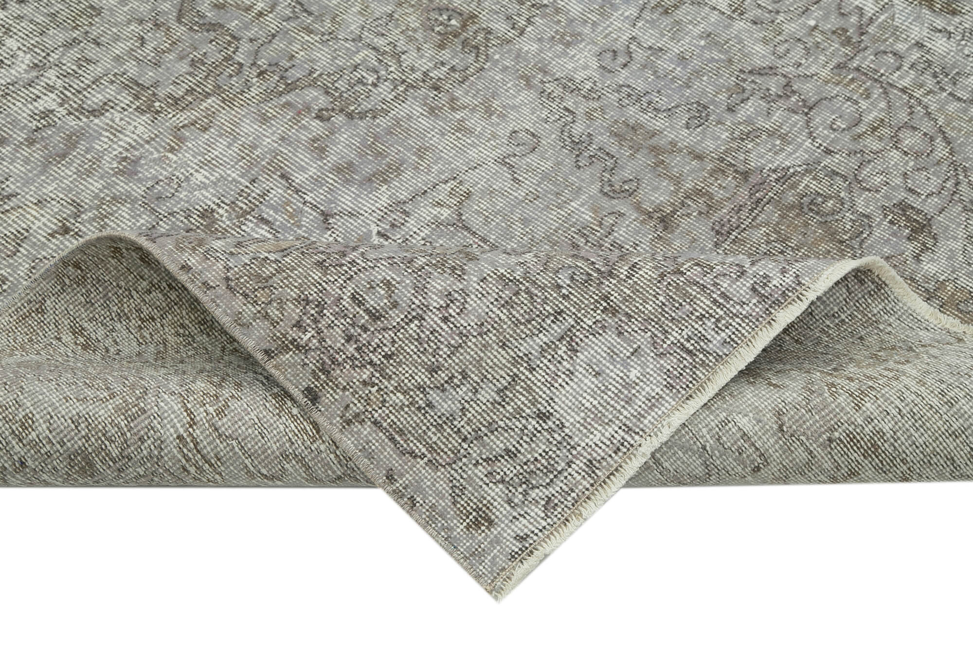 Handmade Vintage Area Rug – Overdyed Wool Rug With Soft Cotton Weave 5'4''x8'8''