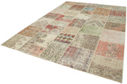 Handmade Area Rug – Blue Patchwork Rug | Durable Cotton Wool Turkish Carpet 8'2''x11'7''