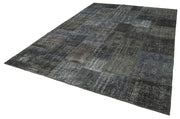 Handmade Patchwork Rug - Kirk Yama Grey Cotton Wool Carpet 8'1''x11'6''