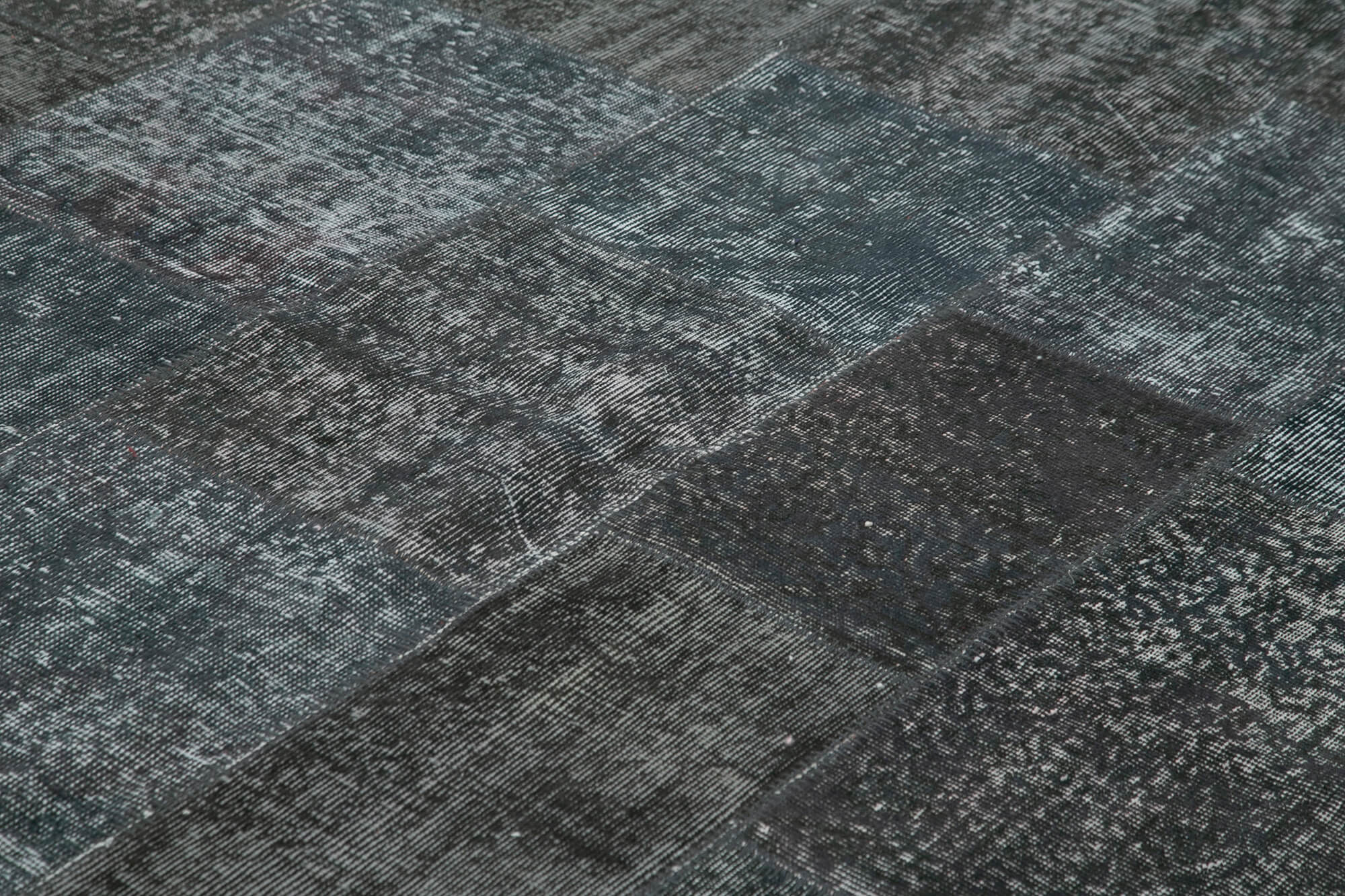 Handmade Patchwork Rug - Kirk Yama Grey Cotton Wool Carpet 8'1''x11'6''