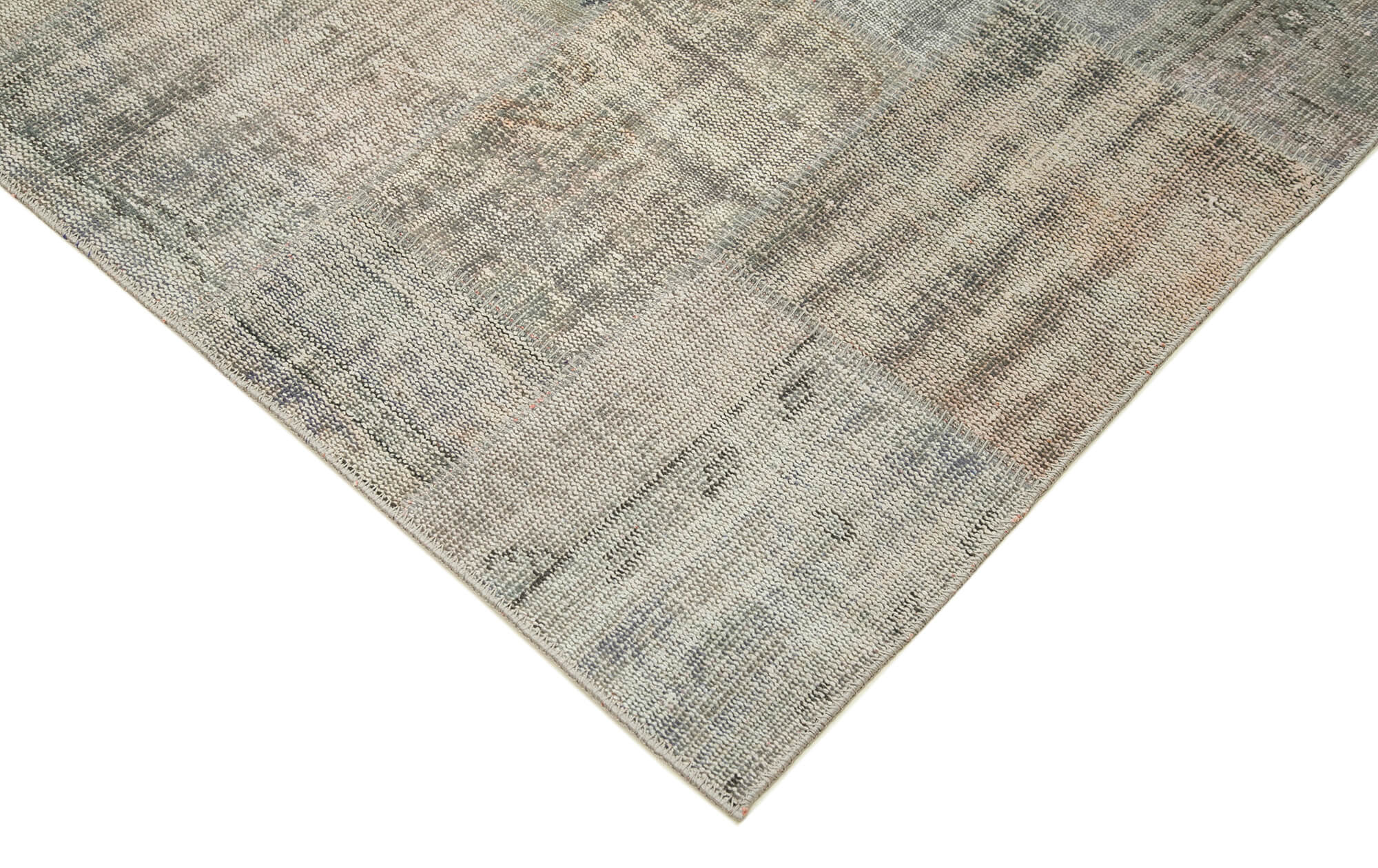 Handmade Patchwork Rug - Kirk Yama Grey Cotton Wool Area Rug 8'2''x11'7''