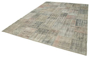 Handmade Patchwork Rug - Kirk Yama Grey Cotton Wool Carpet 8'2" x 11'7"