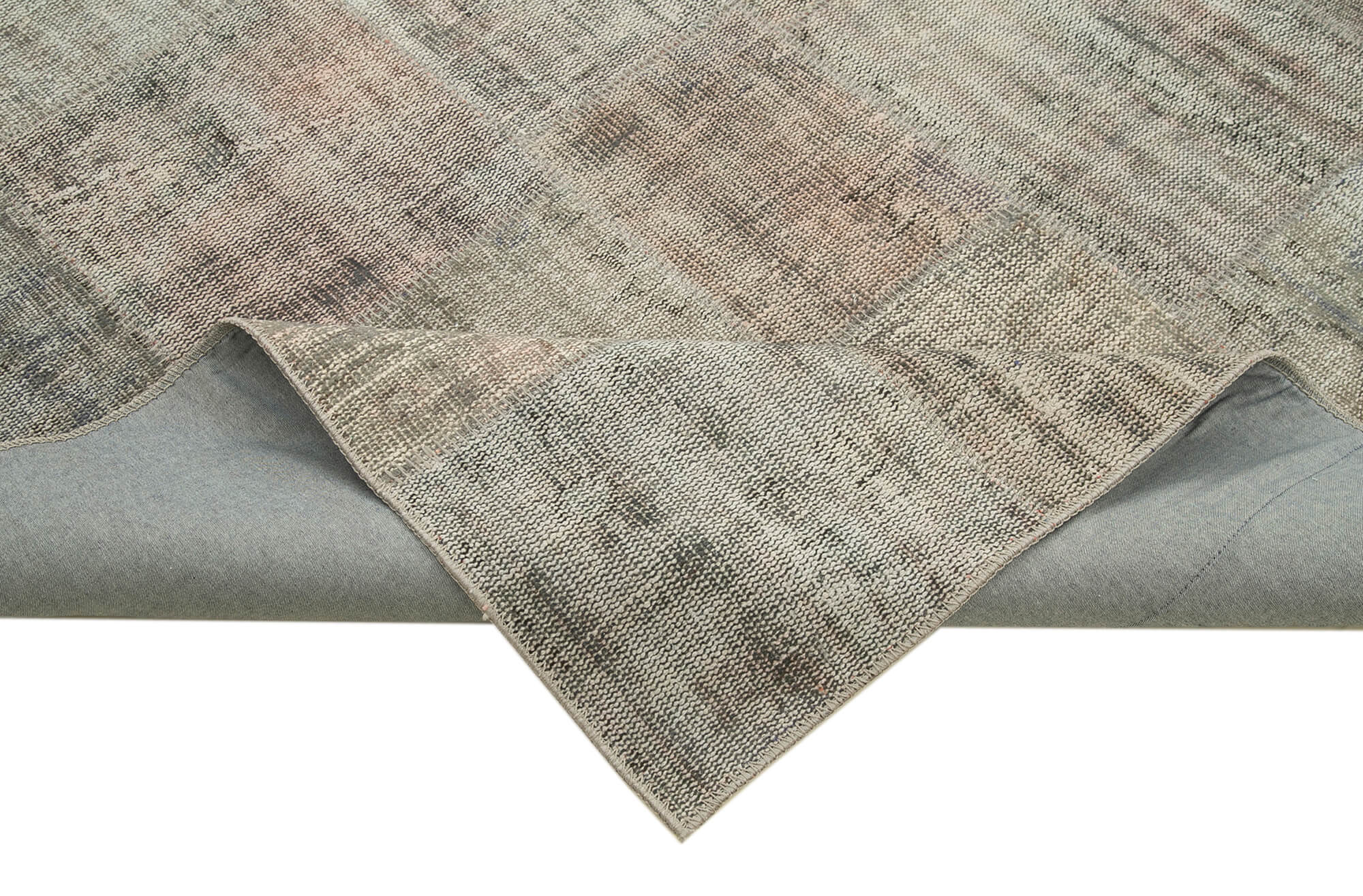 Handmade Patchwork Rug - Kirk Yama Grey Cotton Wool Carpet 8'2" x 11'7"