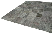 Handmade Patchwork Rug - Kirk Yama Grey Cotton Wool Area Rug 8'2''x11'7''