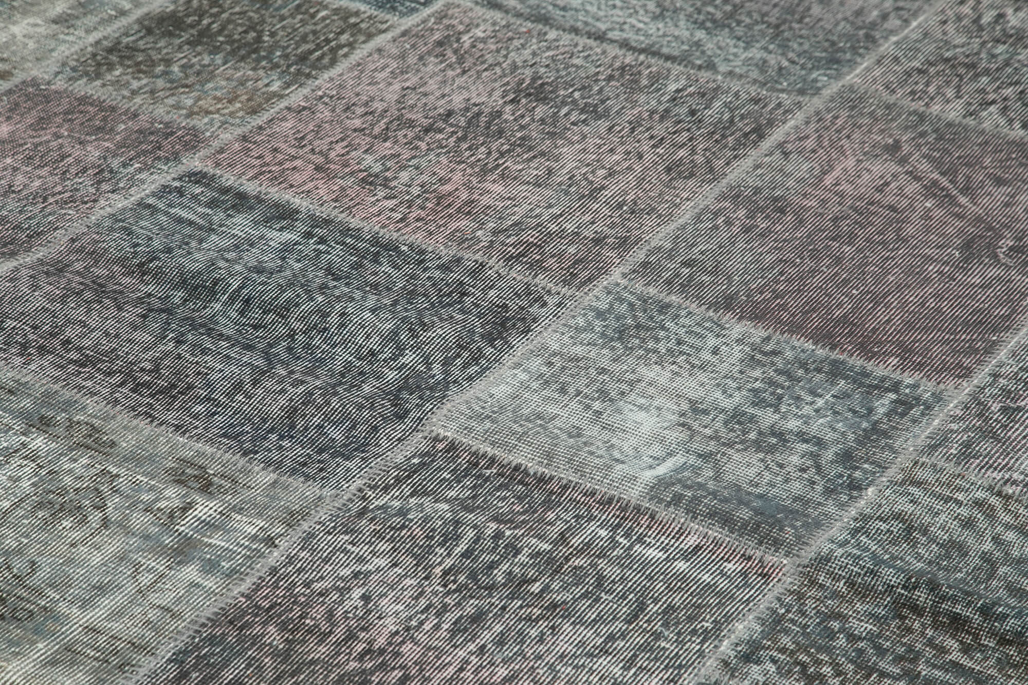 Handmade Patchwork Rug - Kirk Yama Grey Cotton Wool Area Rug 8'2''x11'7''