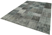 Handmade Wool Area Rug - Grey Patchwork Cotton Wool Carpet 8'2''x11'4'' by Agacan