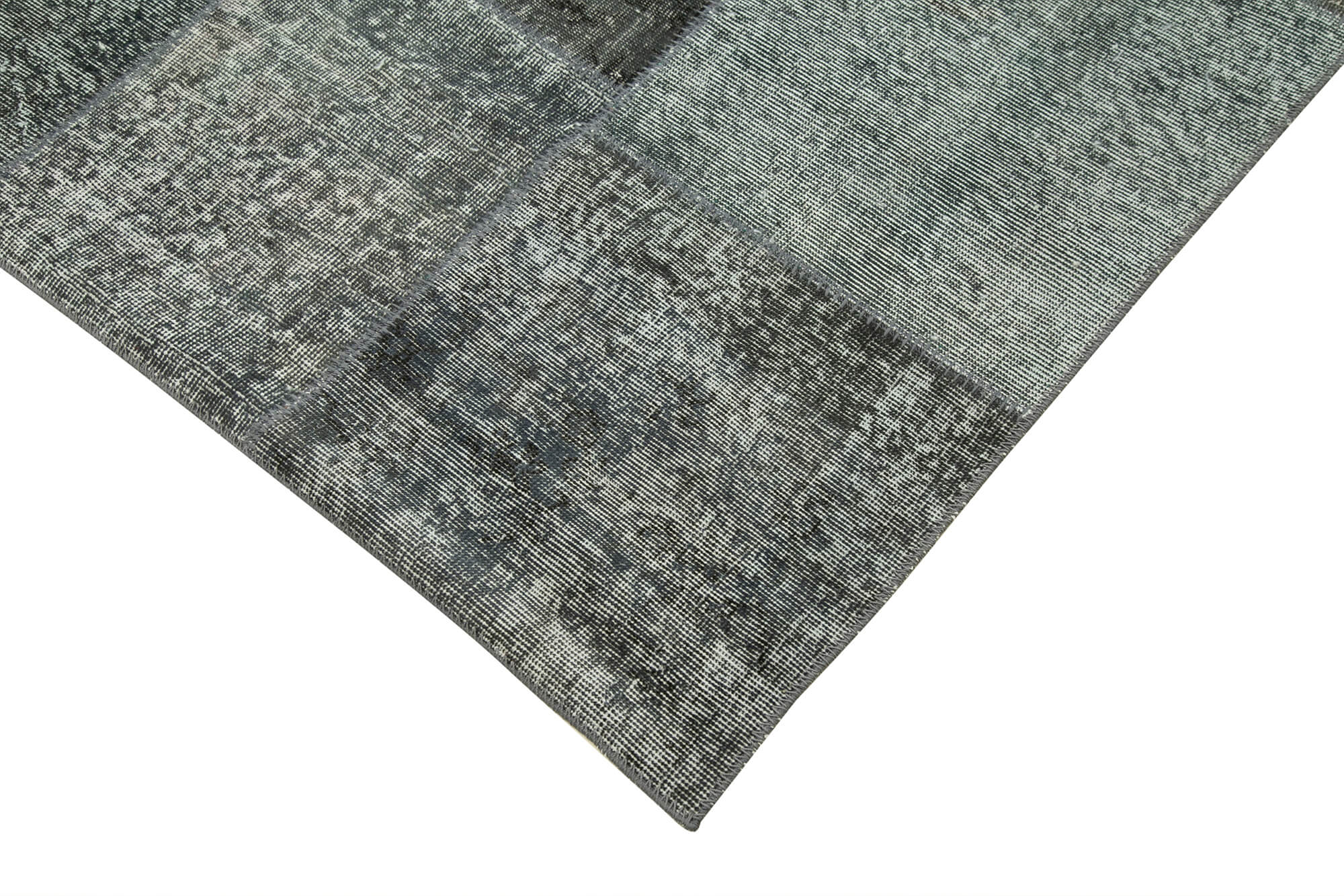 Handmade Wool Area Rug - Grey Patchwork Cotton Wool Carpet 8'2''x11'4'' by Agacan