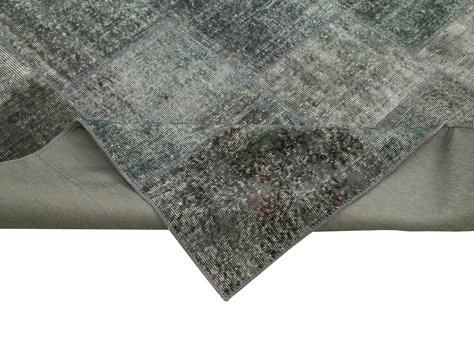Handmade Wool Area Rug - Grey Patchwork Cotton Wool Carpet 8'2''x11'4'' by Agacan