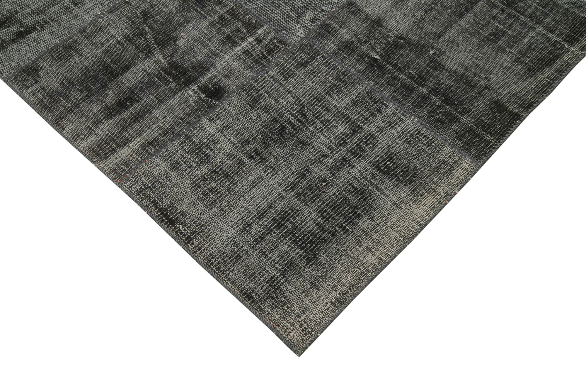 Handmade Wool Area Rug - Black Patchwork Cotton Wool Rug 8'5''x11'6'' Durable