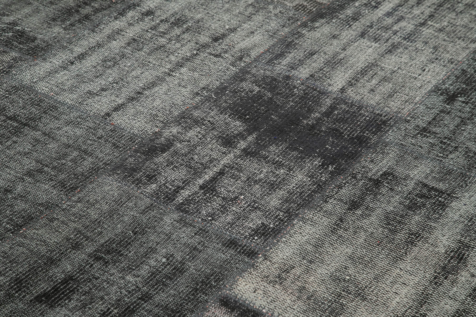 Handmade Wool Area Rug - Black Patchwork Cotton Wool Rug 8'5''x11'6'' Durable