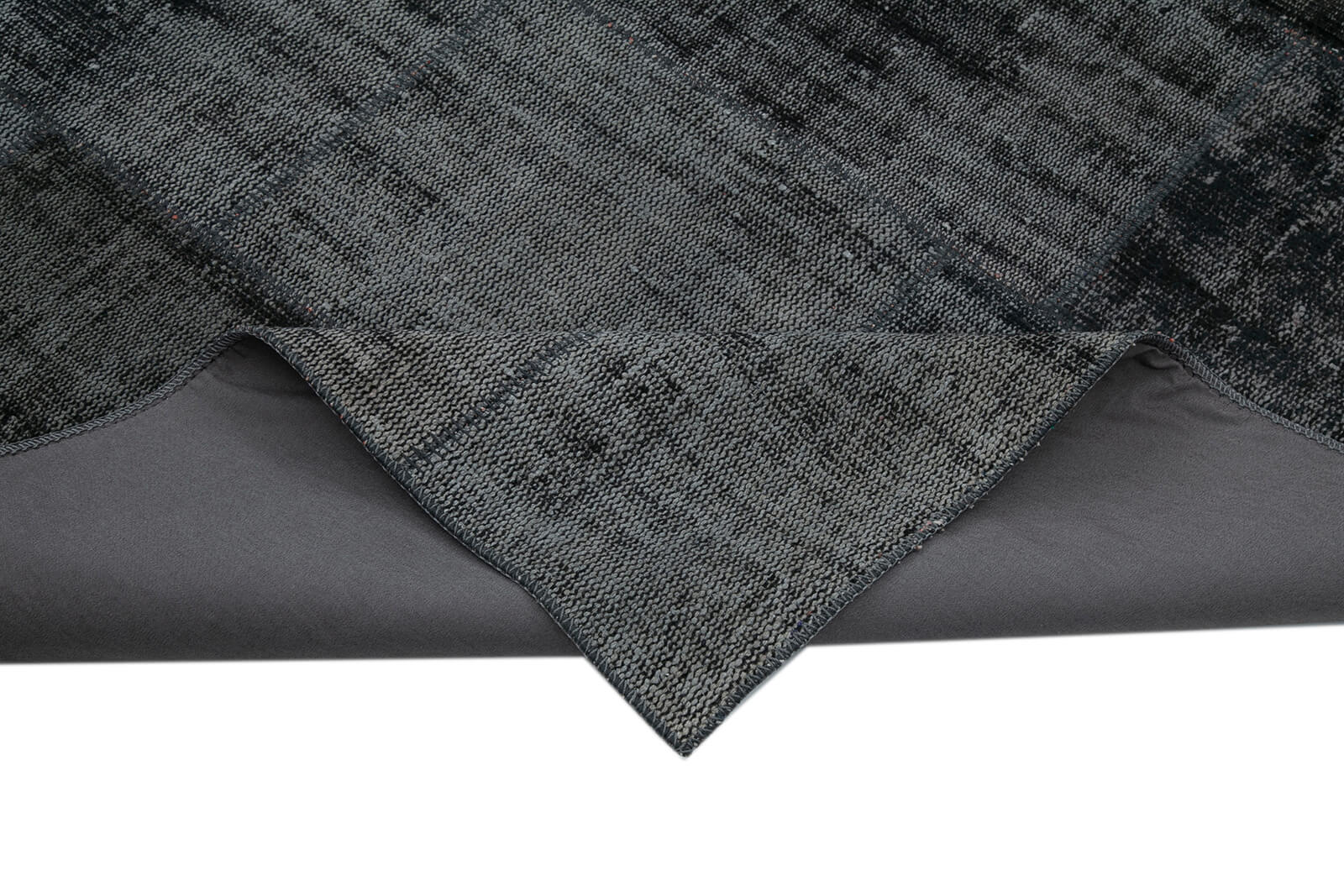 Handmade Patchwork Rug - Black Cotton Wool Vintage Area Rug 8'5''x11'7''