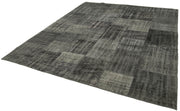 Handmade Patchwork Rug – Black Patchwork Carpet Cotton Wool Rug 8'5''x9'11''