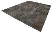 Handmade Patchwork Area Rug - Brown Patchwork Carpet | Durable Wool Cotton Wool Rug