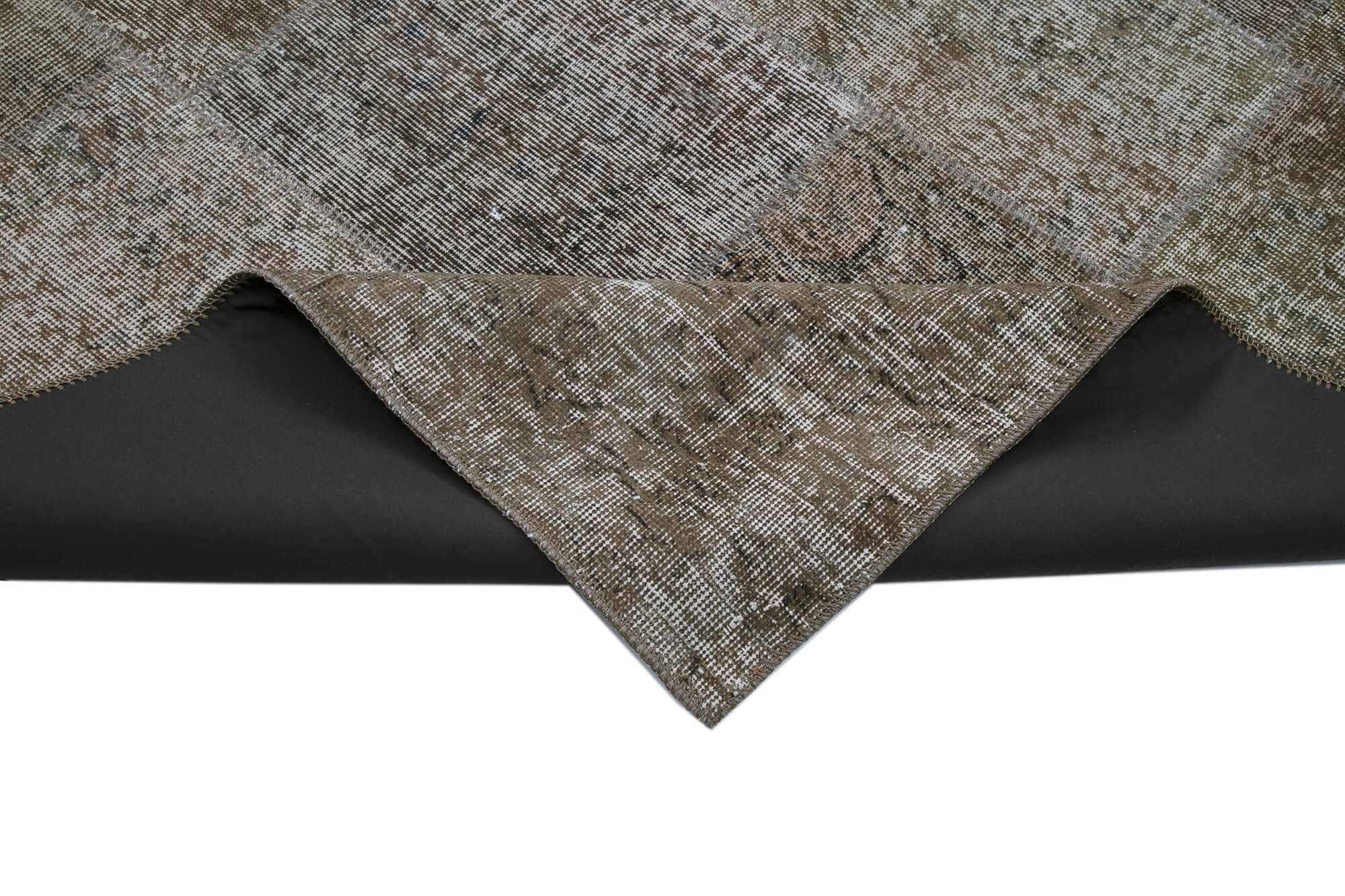 Handmade Patchwork Area Rug - Brown Patchwork Carpet | Durable Wool Cotton Wool Rug