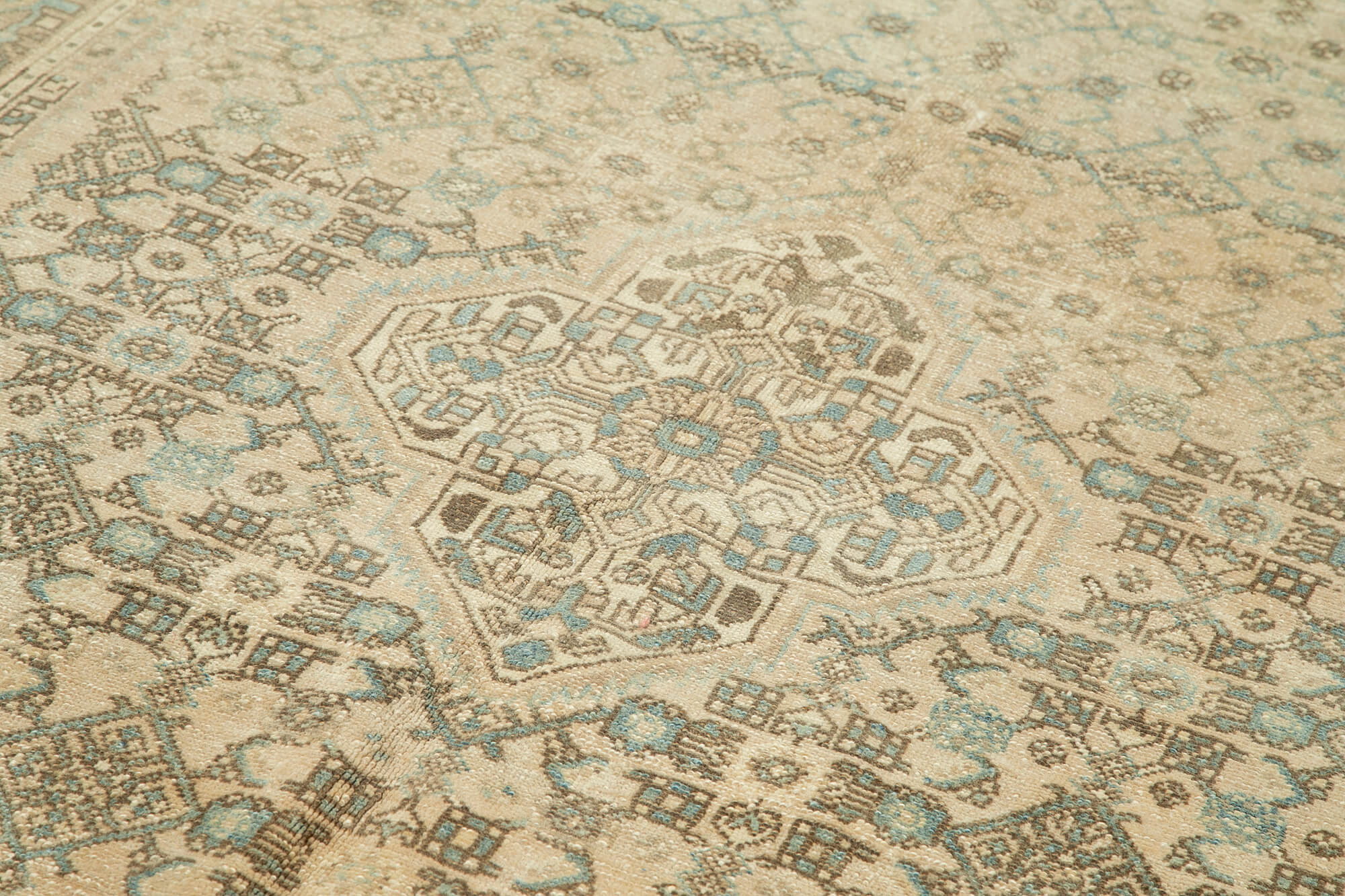Handmade Wool Area Rug – Persian Classic Beige Carpet, Durable Cotton Rug 5'3''x10'3''
