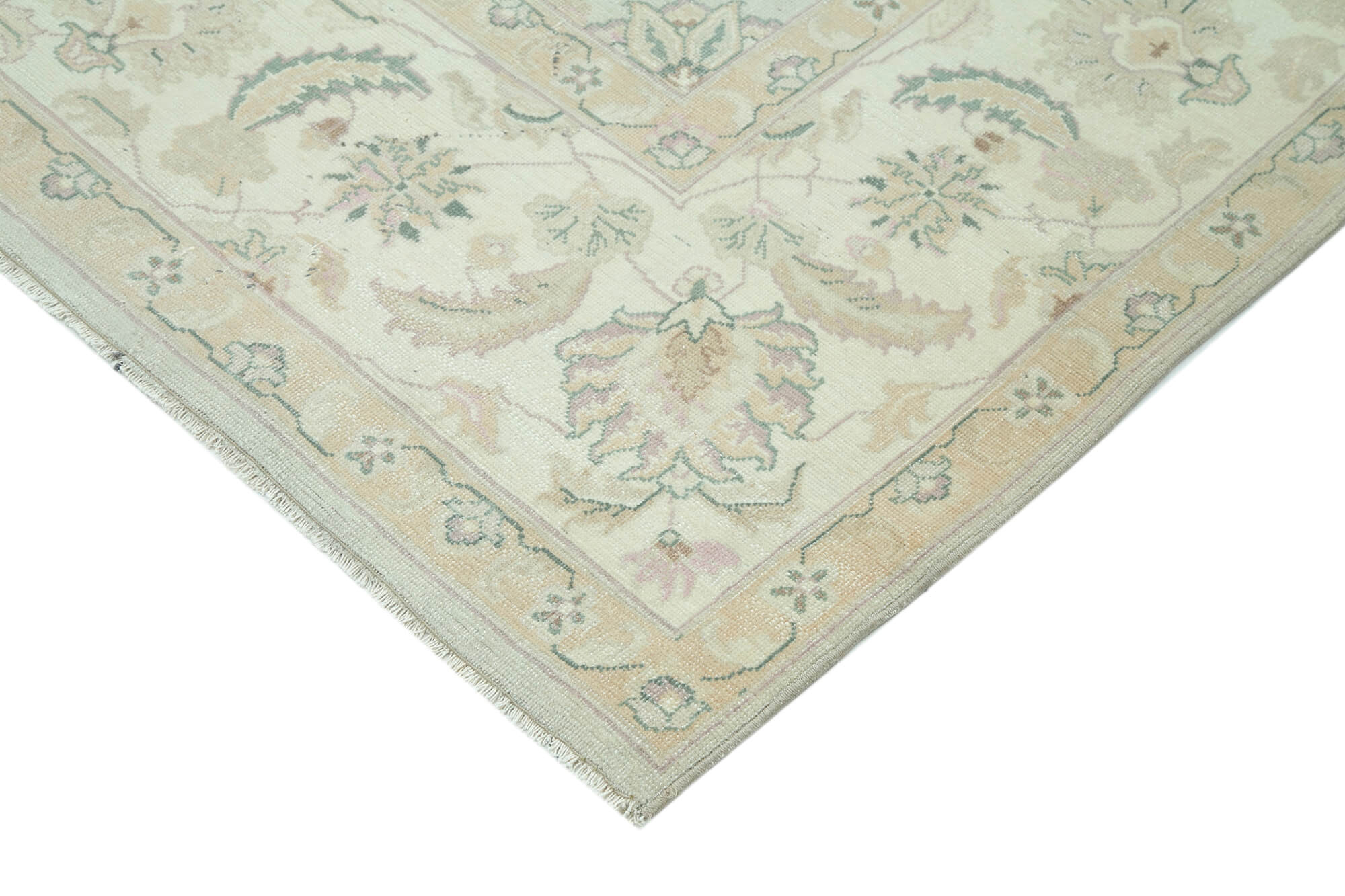 Handmade Wool Area Rug – Persian Classic Beige Cotton Wool Blend Carpet 8'10''x11'6''