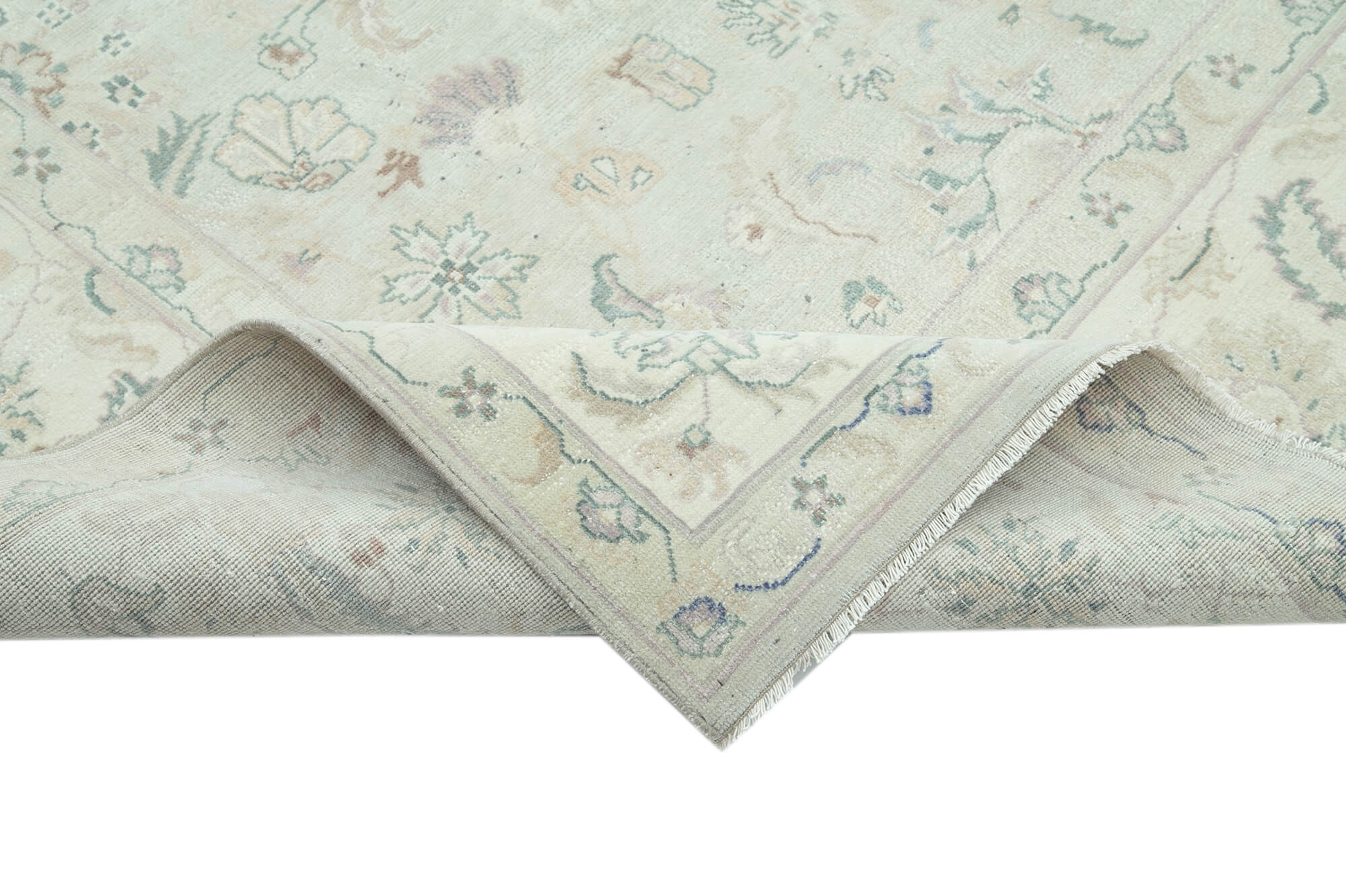Handmade Wool Area Rug – Persian Classic Beige Cotton Wool Blend Carpet 8'10''x11'6''