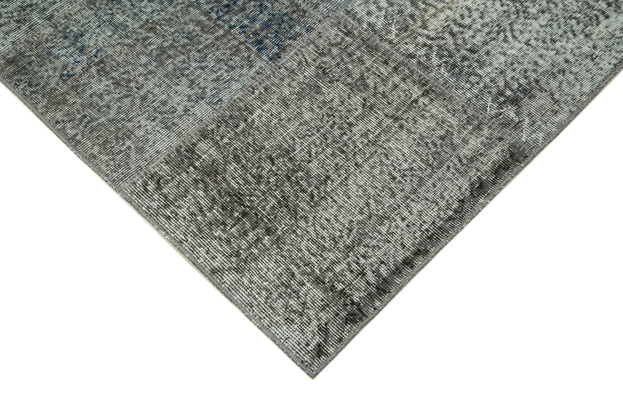 Handmade Patchwork Rug - Kirk Yama Grey Cotton Wool Carpet 8'2''x11'6''