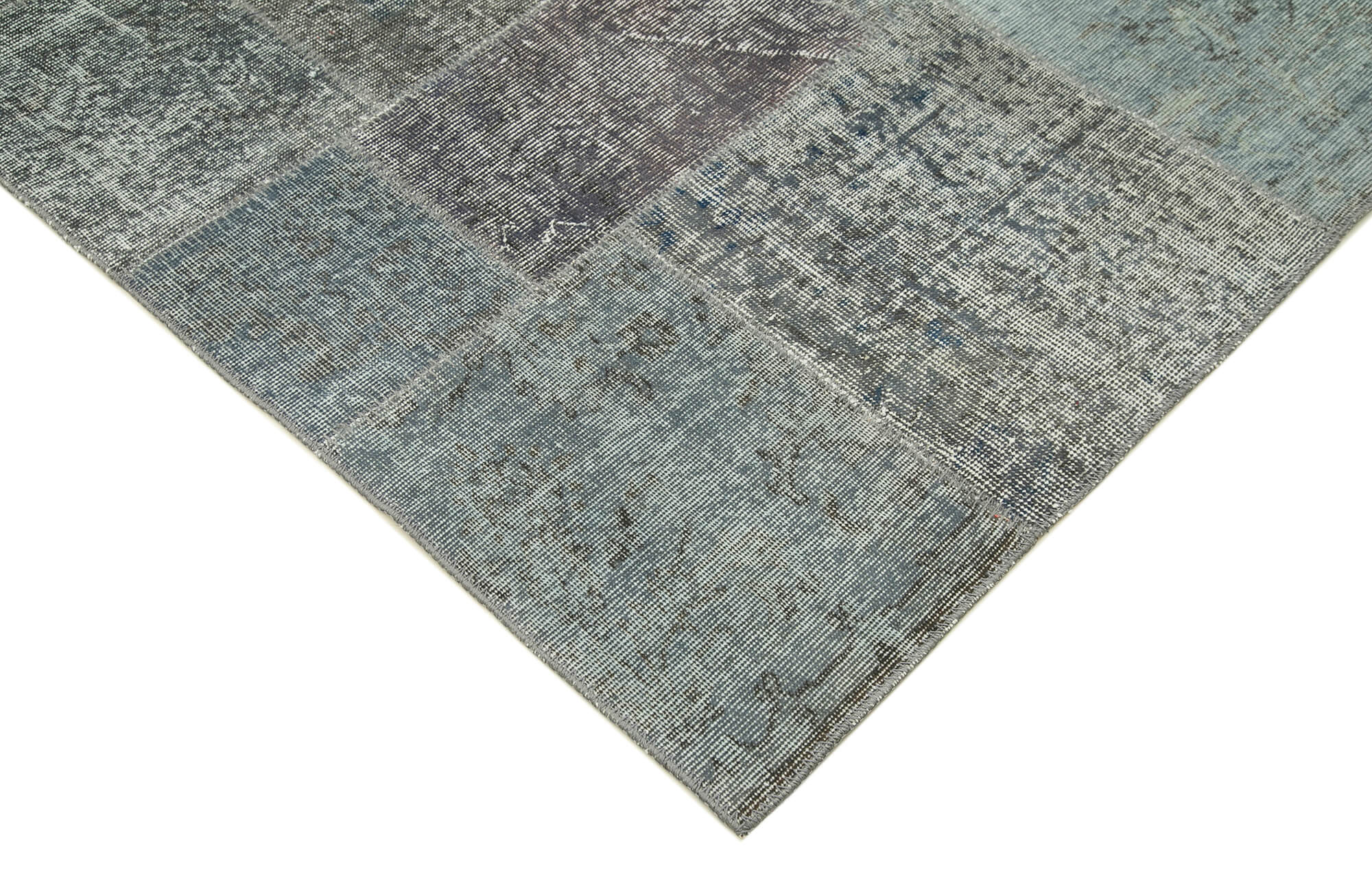 Handmade Patchwork Rug - Grey Area Rug Cotton Wool Soft Wool Carpet 8'2"x11'6"
