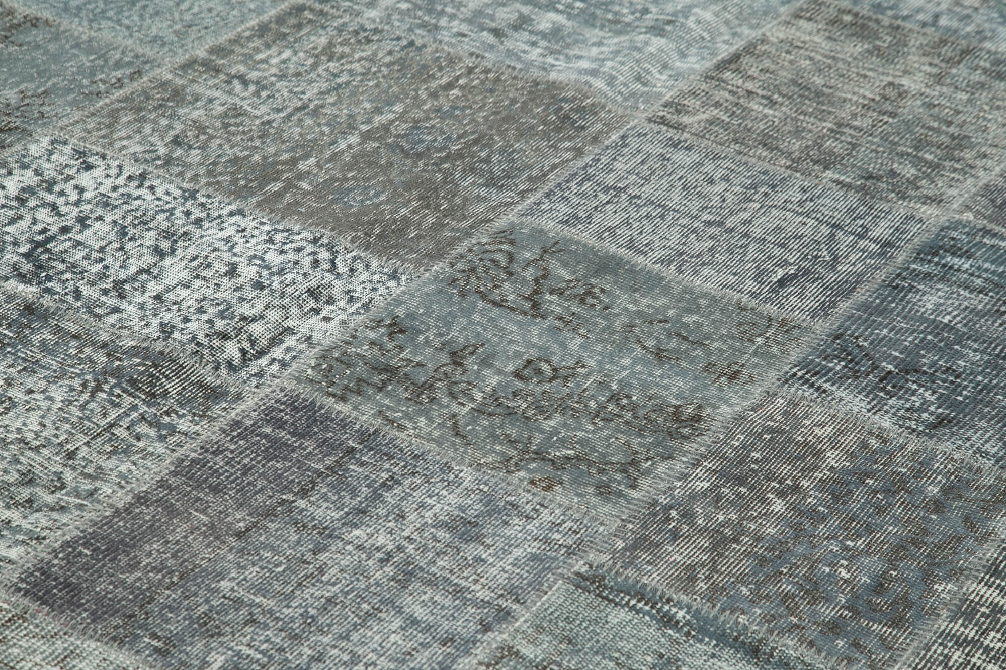 Handmade Patchwork Rug - Grey Area Rug Cotton Wool Soft Wool Carpet 8'2"x11'6"