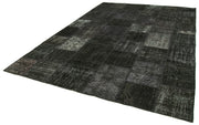 Handmade Patchwork Rug – Kirk Yama Black Cotton Wool Vintage Area Rug 8'2''x11'7''