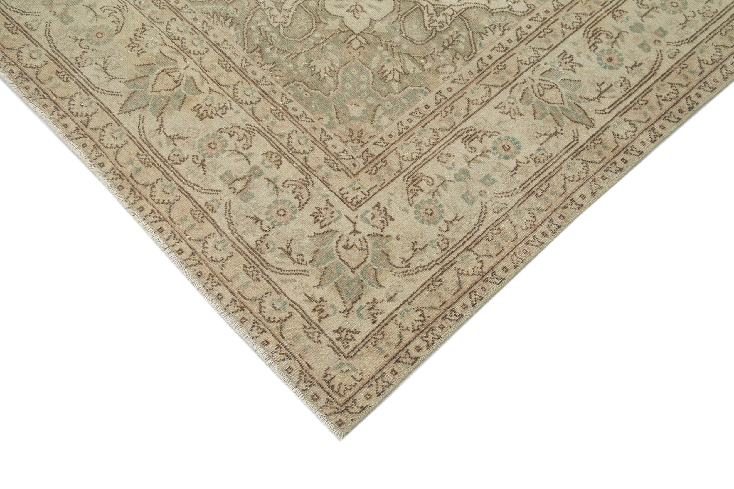 Handmade Wool Area Rug – Vintage Cotton Rug Beige 6'8'' x 10'3'' Durable Turkish Wool
