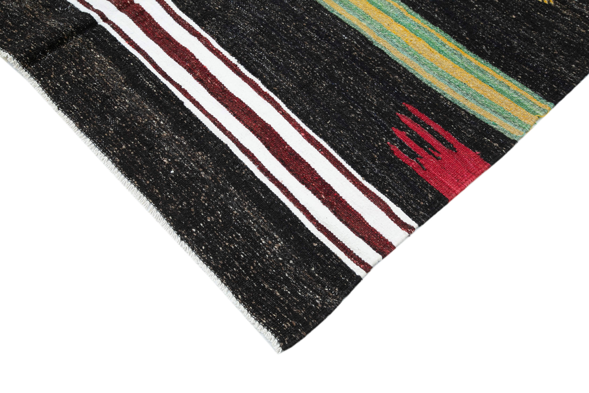 Handmade Kilim Rug – Brown Striped Kilim 5x10 Feet Rug With Goat Hair