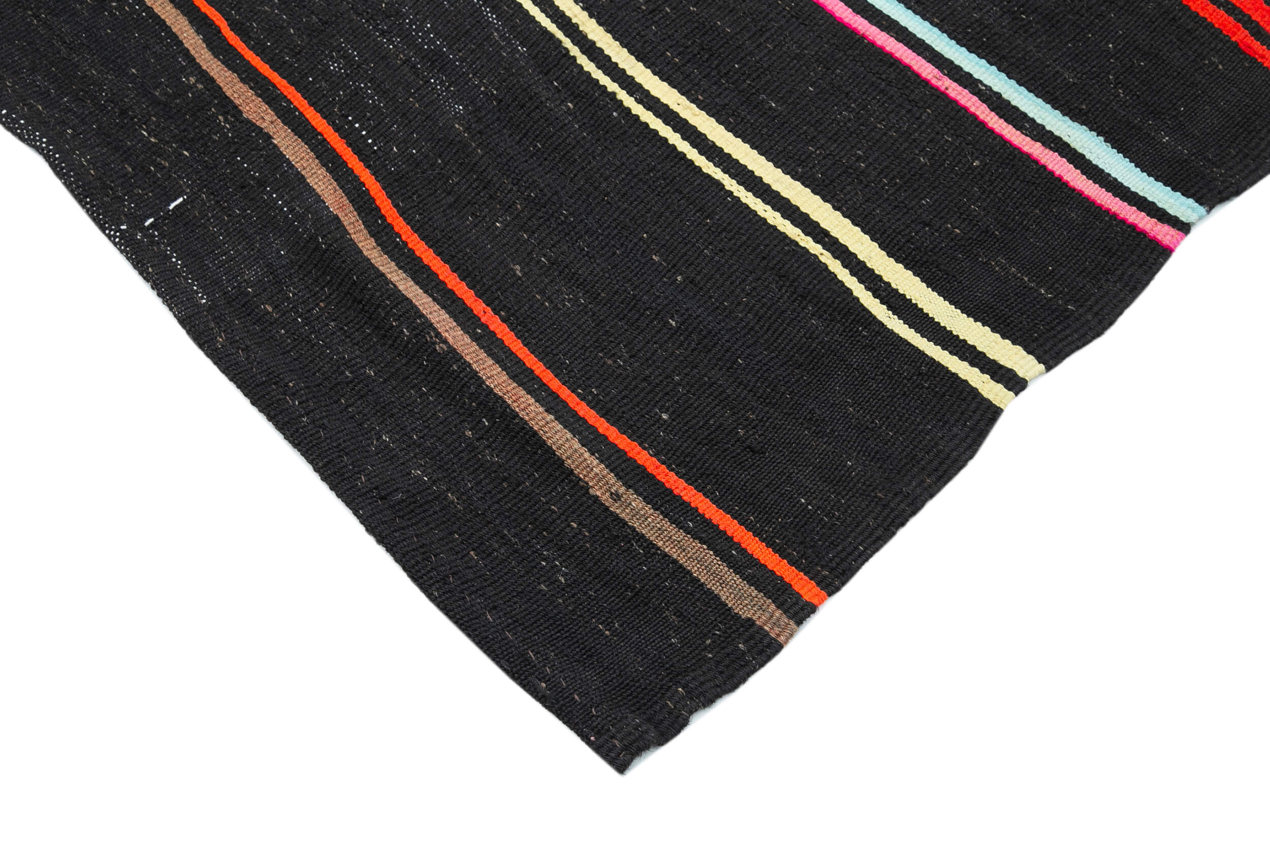 Handmade Kilim Rug – Brown Goat Hair Carpet | Striped Area Rug, Soft Durable Weave