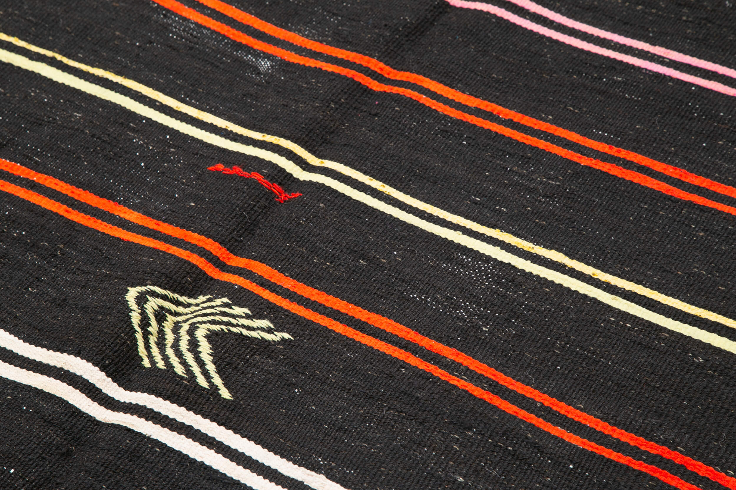 Handmade Kilim Rug – Brown Goat Hair Carpet | Striped Area Rug, Soft Durable Weave