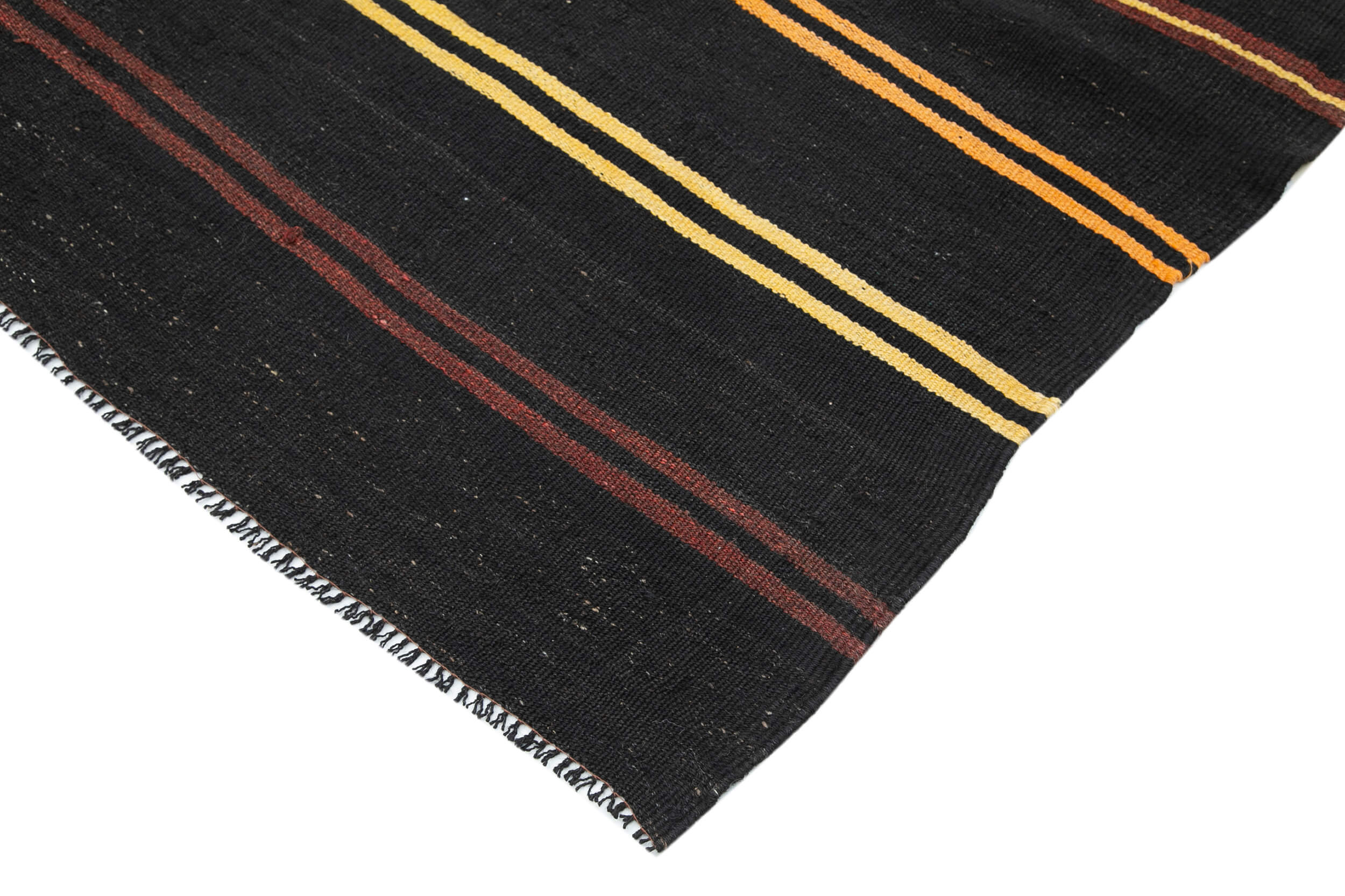 Handmade Goat Hair Rug | Vintage Hand Woven Rug Brown Wool Kilim 6x11 Feet