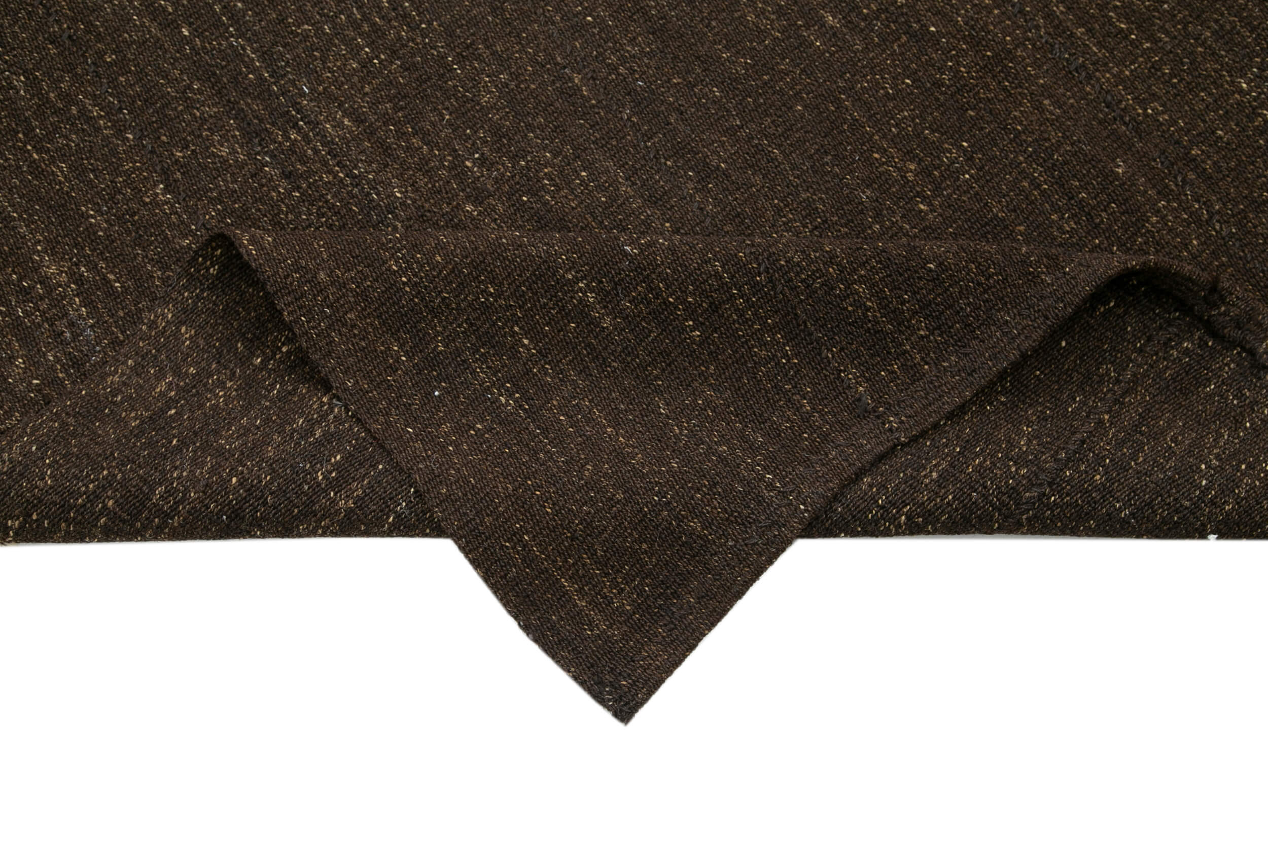 Handmade Kilim Rug - Turkish Hand Knotted Brown Wool Rug, 5'8'' x 9'11'' Vintage Woven Carpet