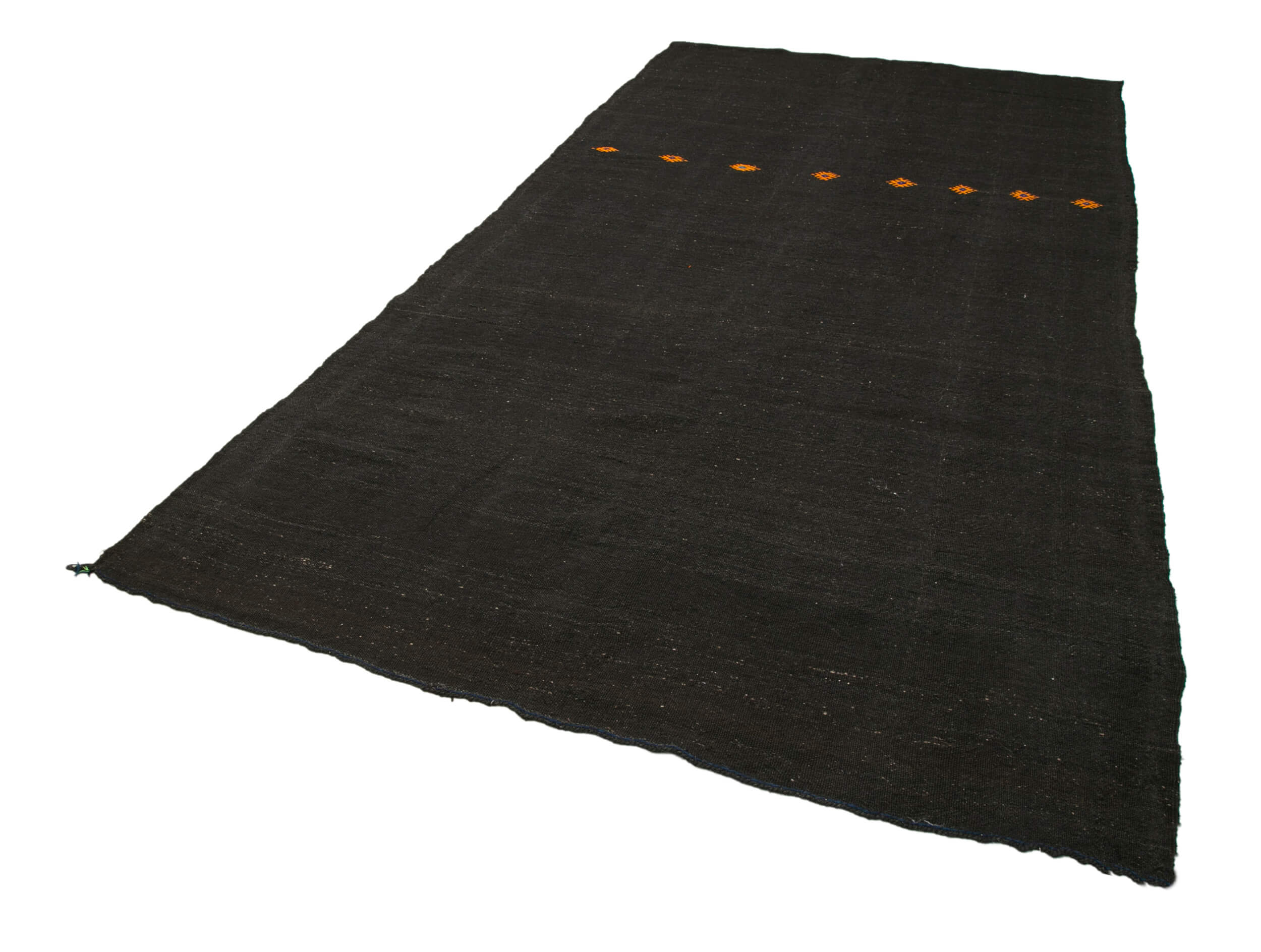 Handmade Striped Kilim Rug – Brown Goat Hair 6x10 Feet Vintage Area Rug