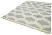 Handmade Area Rug – Geometric Cotton Wool Vintage Handwoven Carpet 7'10''x10'4''