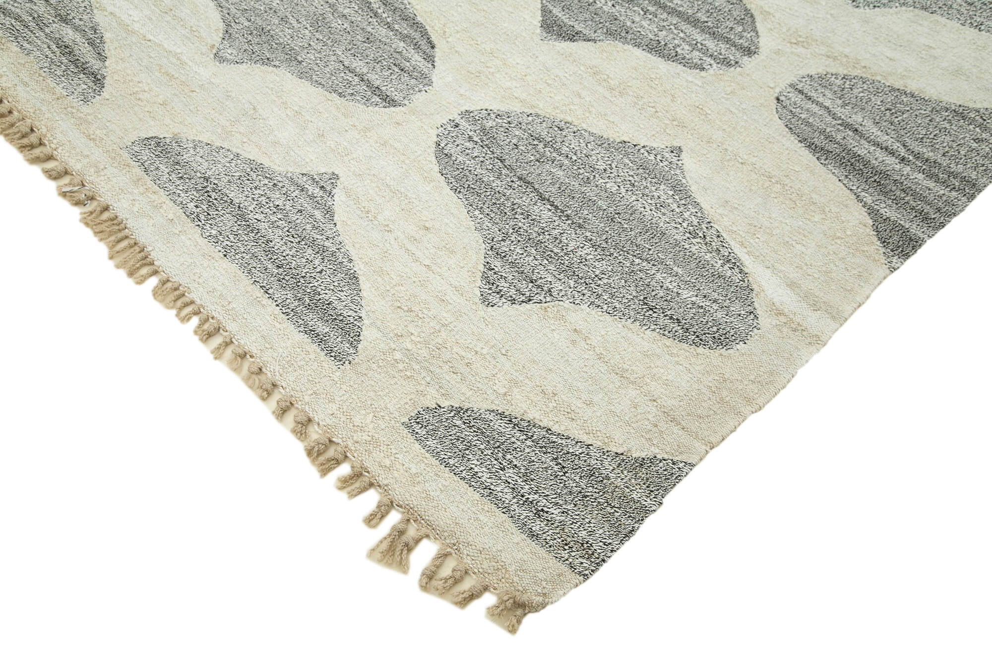 Handmade Area Rug – Geometric Cotton Wool Vintage Handwoven Carpet 7'10''x10'4''