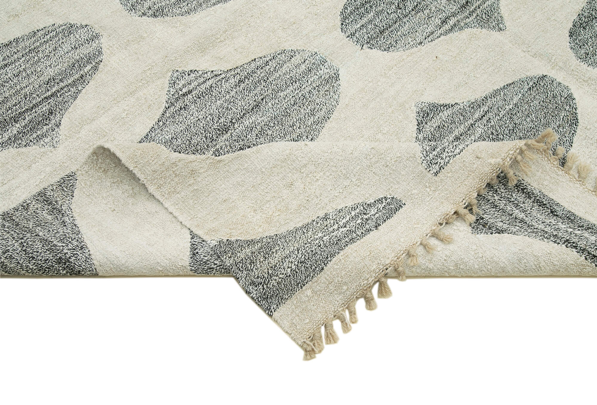 Handmade Area Rug – Geometric Cotton Wool Vintage Handwoven Carpet 7'10''x10'4''