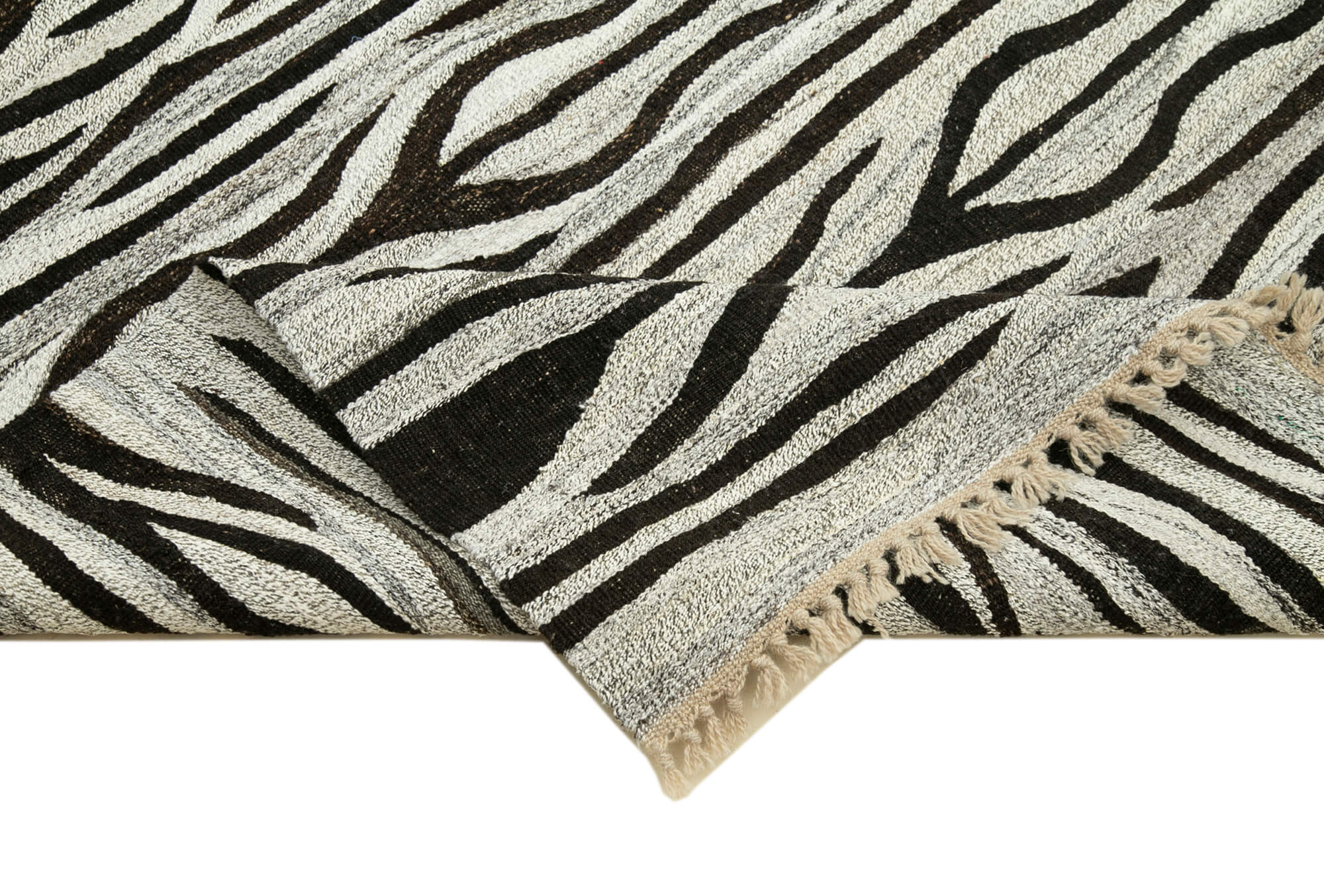Handmade Wool Area Rug – Grey Geometric Cotton Wool Rug 8'2''x10'8'' Durable Woven Carpet