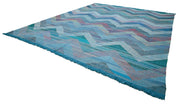 Handmade Area Rug – Large Geometric Cotton Wool Rug for Living Room 13'5''x16'5''