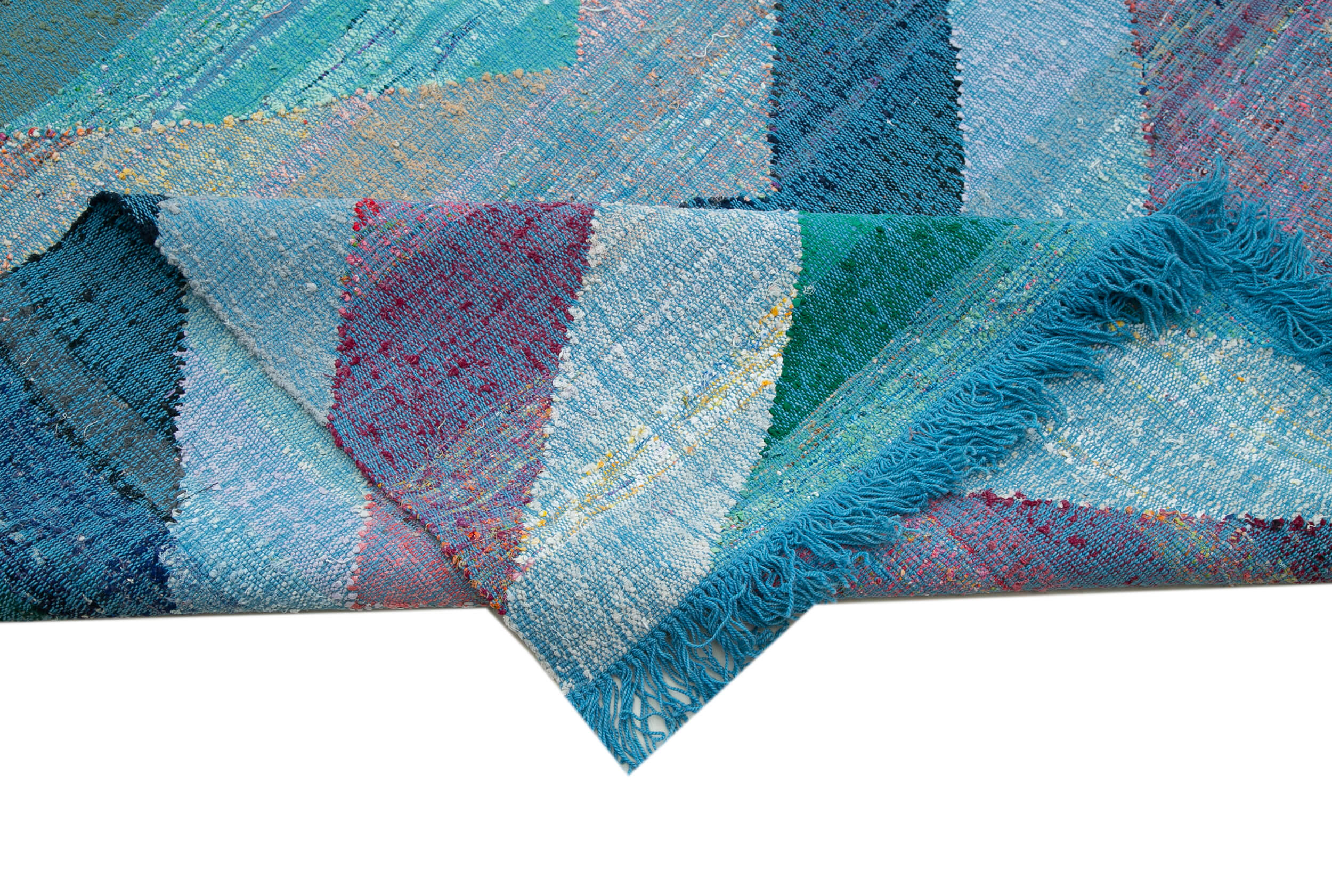 Handmade Area Rug – Large Geometric Cotton Wool Rug for Living Room 13'5''x16'5''